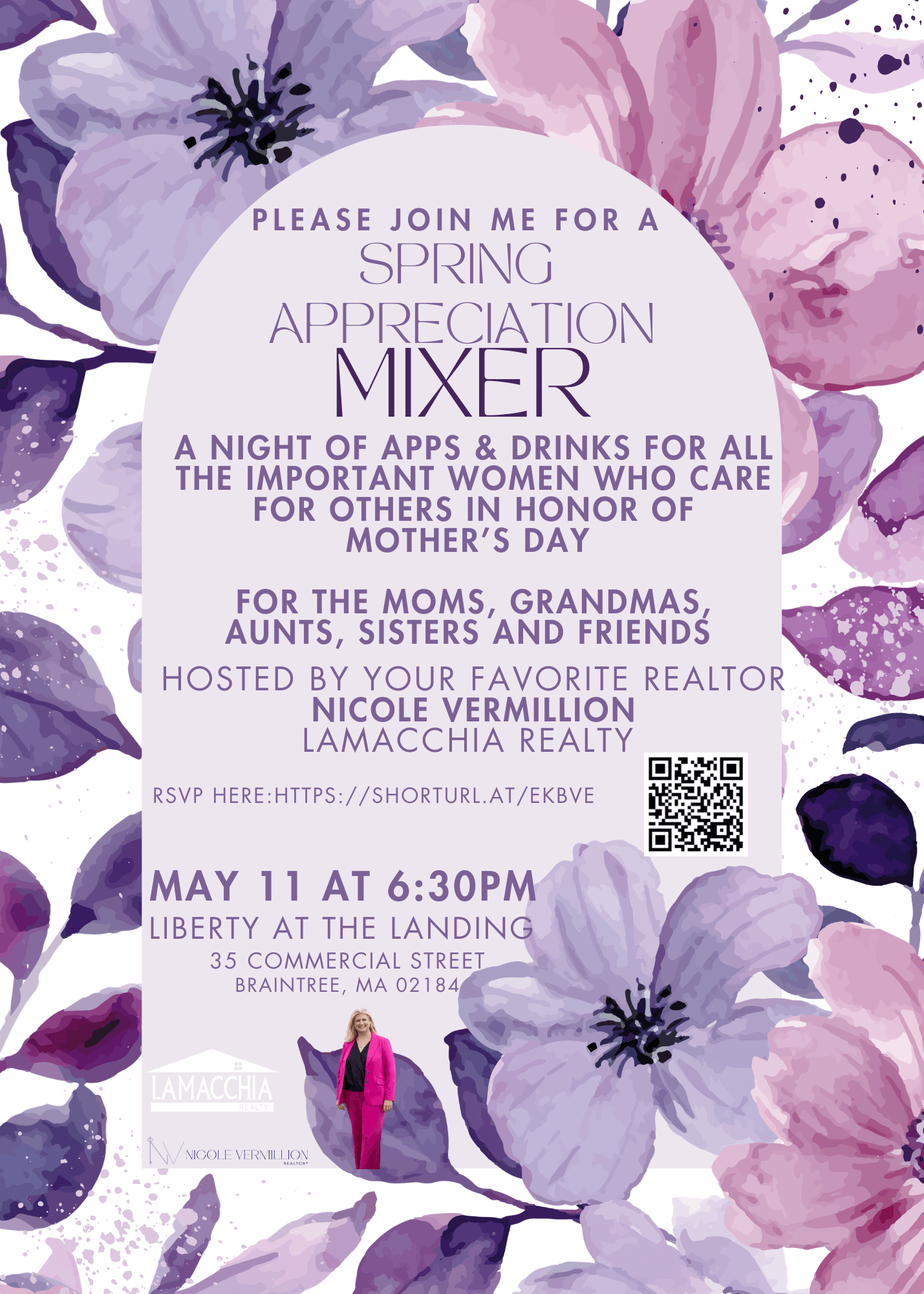 Purple Floral Watercolor Mother's Day Brunch Invitation (1)